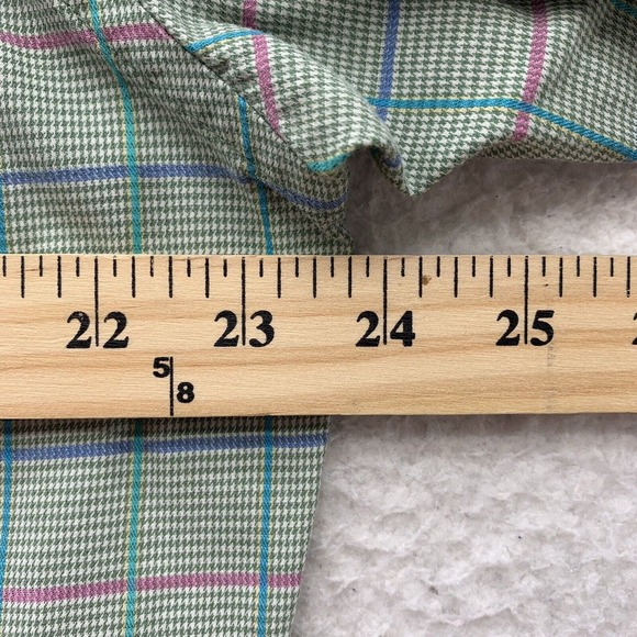Southern Tide Button Up Shirt Mens Large L Houndstooth Green Pink Preppy Dad - Picture 10 of 14